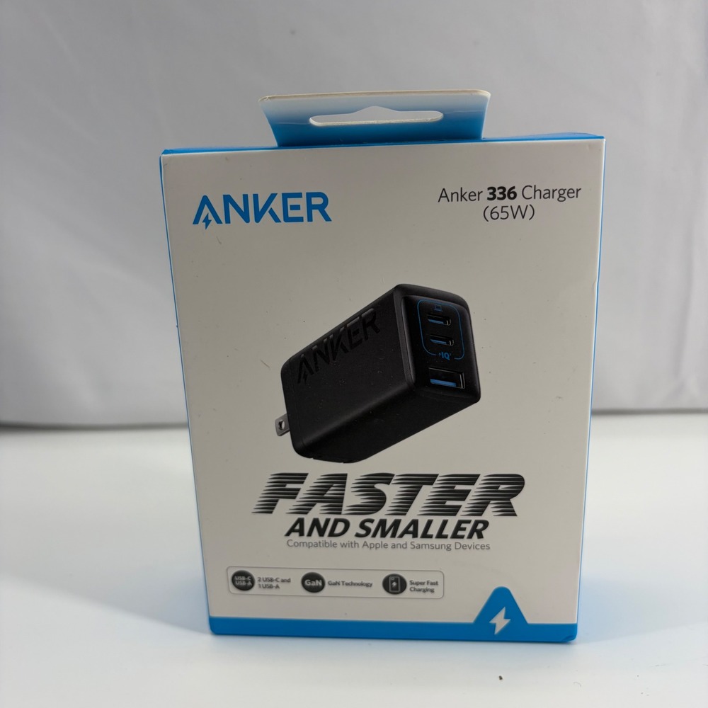Anker 336 Charger 65W GaN 3-Port Fast Wall Charger Black A2662